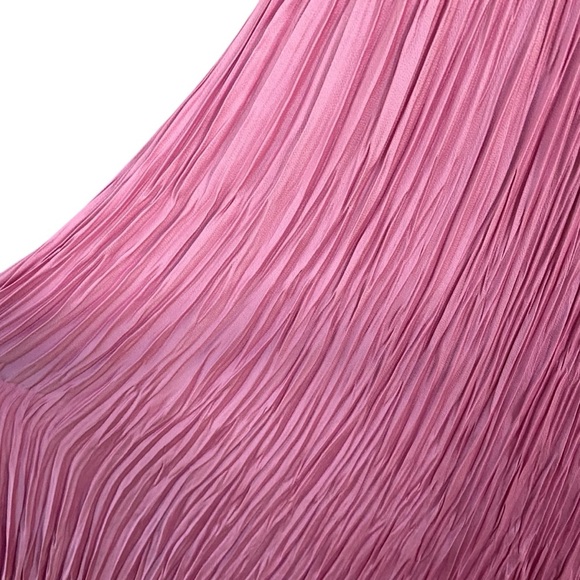 A.L.C. Angelina Chateau Rose Pleated Satin Halter Midi Dress NWT Size 4 - Picture 8 of 16